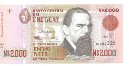 URUGUAY 2000 NUEVOS PESOS 1989 UNC P 68 - Uruguay