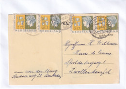 Briefkaart 20 Aug 1954 Amsterdam Centraal Station Naar Zwolle - Brieven En Documenten