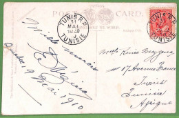 P0955 - CANADA - POSTAL HISTORY - POSTCARD To TUNISIA Cancelled On ARRIVAL 1910 - Lettres & Documents