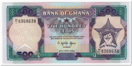 GHANA,500 CEDIS,1989,RADAR SERIAL NUMBER,P.28b,UNC - Ghana