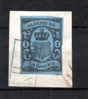 Oldenburg 1859 Freimarke 6 Landeswappen Gebraucht Auf Briefstuck Delmenhorst - Oldenburg