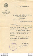 MAIRIE DE PROVINS POUR LA SOCIETE D'HISTOIRE ET D'ARCHEOLOGIE DE PROVINS 1949 - Historische Documenten