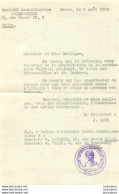 SOCIETE ARCHEOLOGIQUE GALLO BELGE 1952 COMMISSION BIBRAX  COURRIER ET ENVELOPPE - Historische Documenten