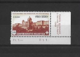 Switzerland 1943 Air. 30th Ann Of 1st Flight Across Alps Opt ProAero 13 VII 1943 - Neufs