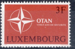 Luxembourg 1969 Single Stamp For The 20th Anniversary Of NATO In Unmounted Mint - Nuovi