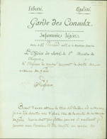 Garde Des Consuls Infanterie Légère LAS Lettre Autographe Signature Officier De Santé 1er Bataillon Chasseurs Empire - Politisch Und Militärisch