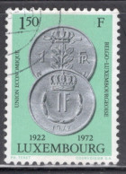 Luxembourg 1972 Single Stamp For The 50th Anniversary Of The Belgium-Luxembourg Economic Union In Fine Used - Gebruikt