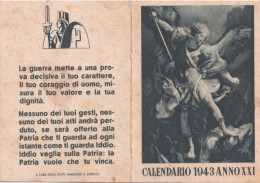 Calendarietto - S.michele - Stato Maggiore Delle Esercito - Anno 1943 - Petit Format : 1941-60