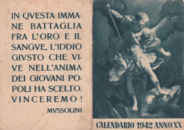 Calendarietto - San Michele - Con Frasi Di Mussolini - Anno 1942 - Petit Format : 1941-60