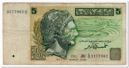 TUNISIA,5 DINARS,1993,P.86,aFINE - Tunisie