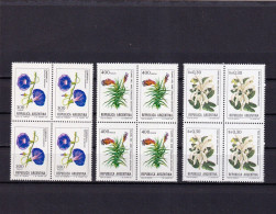 G015 Argentina Flowers Plants Stamps Blocks Of 4 - Blokken & Velletjes