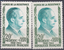 18199 Variété : N° 1200 Médéric-Védy Vert Clair Au Lieu De Vert Foncé + Normal  ** - Ungebraucht