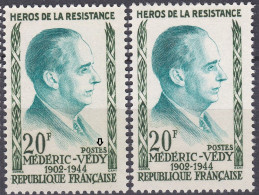 18203 Variété : N° 1200 Médéric-Védy E De POSTES Rogné + Normal  ** - Nuevos