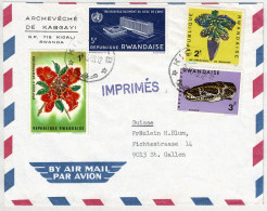 Ruanda / Rwandaise 1968, Luftpostbrief / Air Mail Kigali - St. Gallen (Schweiz) - Cartas & Documentos