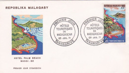 MADAGASCAR--1971--FDC --Hôtels Touristiques De Madagascar...cachet TANANARIVE--Palm Beach - Madagascar (1960-...)