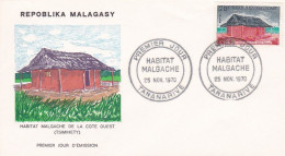 MADAGASCAR--1970--FDC -- Habitat Malgache...cachet TANANARIVE-- - Madagaskar (1960-...)