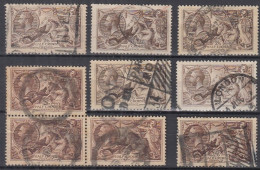 Great Britain GB / UK 1913 - 1918 ⁕ KGV Seahorse 2/6d Mi.141 ? ⁕ 9v Used / Shades / Unchecked - Oblitérés