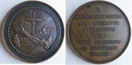 Médaille Ordre Franciscain 1857 , Stigmate Saint François D’ Assise Année 264 . Rare - Royal / Of Nobility
