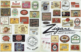 Canada. Tarif Bière-Beer. Café-Restaurant ZIGANE. Québec. Montréal. Boulevard St.Laurent - Canada