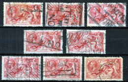 Great Britain GB / UK 1913 - 1918 ⁕ 5/-d KGV Seahorse 5Sh Mi.142 ? ⁕ 8v Used / Shades / Unchecked - Oblitérés