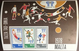 Malta 1978 World Cup Minisheet MNH - Malta