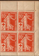 FRANCE - YT N° 147 "CROIX-ROUGE" Bloc De 4 Issu Du Carnet 147. Neuf** LUXE. SEULE PROPOSITION Dans Cet état. TRES RARE. - Ungebraucht