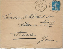 LETTRE ALSACE -  OBLITERATION OCTOGONAL - ANDLAU - BAS-RHIN - 1923 - AFFRANCHIE N° 140 - - Mechanical Postmarks (Other)