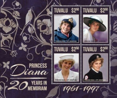 Tuvalu 2017 Princess Diana 20 Years In Remembrance - Famous Ladies