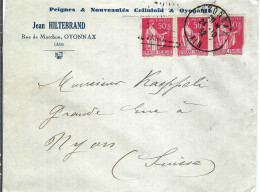 FRANCE Ca.1932: CP Ill. D' Oyonnax (Ain) à Nyon (Suisse) - 1932-39 Paz