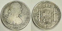 3870 ESPAÑA 1804 CARLOS IIII 8 REALES 1804 TH MEXICO - Collections