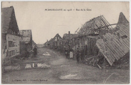 80 - B17940CPA - MARCELCAVE - 1918, Rue De La Gare - Très Bon état - SOMME - Nesle