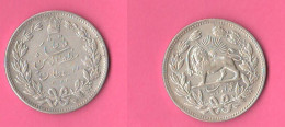 IRAN 5000 Dinars 1902 AH 1320 Mozaffar Ad-Din Shah Qajar Scià Di Persia Silver Coin - Irán