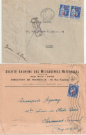 Type Paix , N° 479 Sur Enveloppe Retour à L'envoyeur Mention Zone Libre + N° 487 Sur Enveloppe De Marseille Pour Le Puy. - 1932-39 Vrede