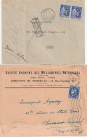 Type Paix , N° 479 Sur Enveloppe Retour à L'envoyeur Mention Zone Libre + N° 487 Sur Enveloppe De Marseille Pour Le Puy. - 1932-39 Peace