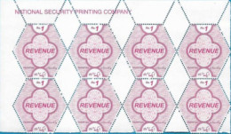 PAKISTAN - Revenue Stamp Value 1 Odd Shape "Top Side Imprint B.O.8" - Pakistan