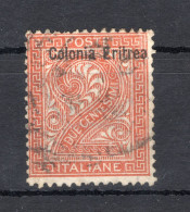 1893 ERITREA N.2 2 Centesimi USATO - Erythrée