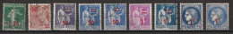 France 1941 : Timbres Yvert & Tellier N° 476 - 477 - 478 - 479 - 482 - 483 - 485 - 486 - 487 Et 490 Avec Oblit. Rondes. - Gebraucht