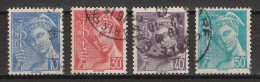 France 1942 : Timbres Yvert & Tellier N° 546 - 547 - 548 - 549 Et 552 Avec Oblitérations Rondes. - Usati