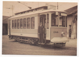 TRAM N°244 MODÉLE "BRILL" À PLATES-FORMES CARRÉES - CONSTRUIT EN 1946 DANS LES ATELIERS C.C.F.P - Strassenbahnen