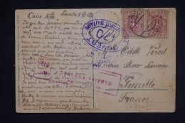 POLOGNE - Carte Postale En 1919 Pour La France Avec Cachet De Contrôle Postal - L 150227 - Cartas & Documentos
