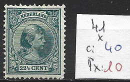 PAYS-BAS 41 * Côte 40 € - Unused Stamps