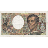 France, 200 Francs, Montesquieu, 1990, K.080, TTB+, Fayette:70.10a, KM:155d - 200 F 1981-1994 ''Montesquieu''