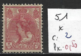 PAYS-BAS 51 * Côte 2 € - Unused Stamps