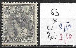 PAYS-BAS 53 * Côte 8.50 € - Unused Stamps