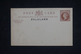 ZULULAND  - Entier Postal Type Victoria Avec Réponse  Non Circulé- L 150234 - Zoulouland (1888-1902)