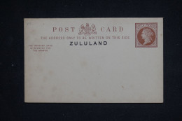 ZULULAND  - Entier Postal Type Victoria Avec Réponse  Non Circulé- L 150234 - Zululand (1888-1902)