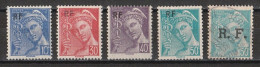 France 1944 : Timbres Yvert & Tellier N° 657 - 658 - 659 - 660 Et ??? Avec Oblitérations Rondes. - Gebruikt