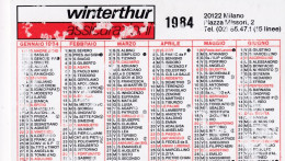 Calendarietto - Winterthur - Assicurazioni - Milano - Anno 1984 - Petit Format : 1981-90