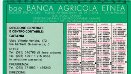 Calendarietto - Banca Agricola Etnea- Anno 1985 - Petit Format : 1981-90