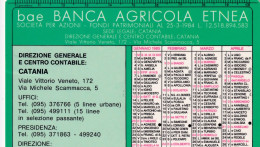 Calendarietto - Banca Agricola Etnea- Anno 1985 - Small : 1981-90